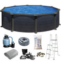 Pool Grafitgrå 17450 L Ø460 cm Swim & Fun